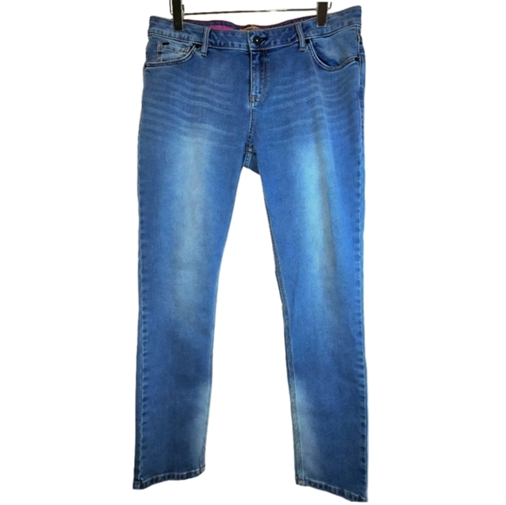 Gramicci Blue Jeans Slim Straight Leg Womens Sz 31 12-14 Medium Wash‎